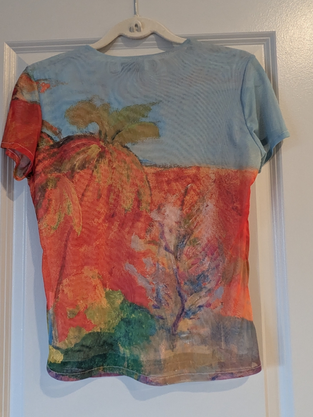 Desigual Tropical Palm Short Sleeve Tee - Blue & Coral - Picture 4 of 4